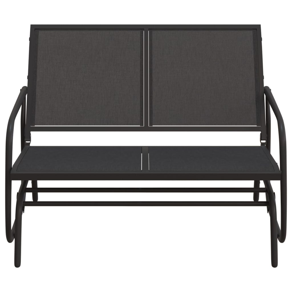 Garden Glider Bench Black 47.4x29.9x34.1 Textilene&Steel
