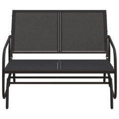 Garden Glider Bench Black 47.4x29.9x34.1 Textilene&Steel