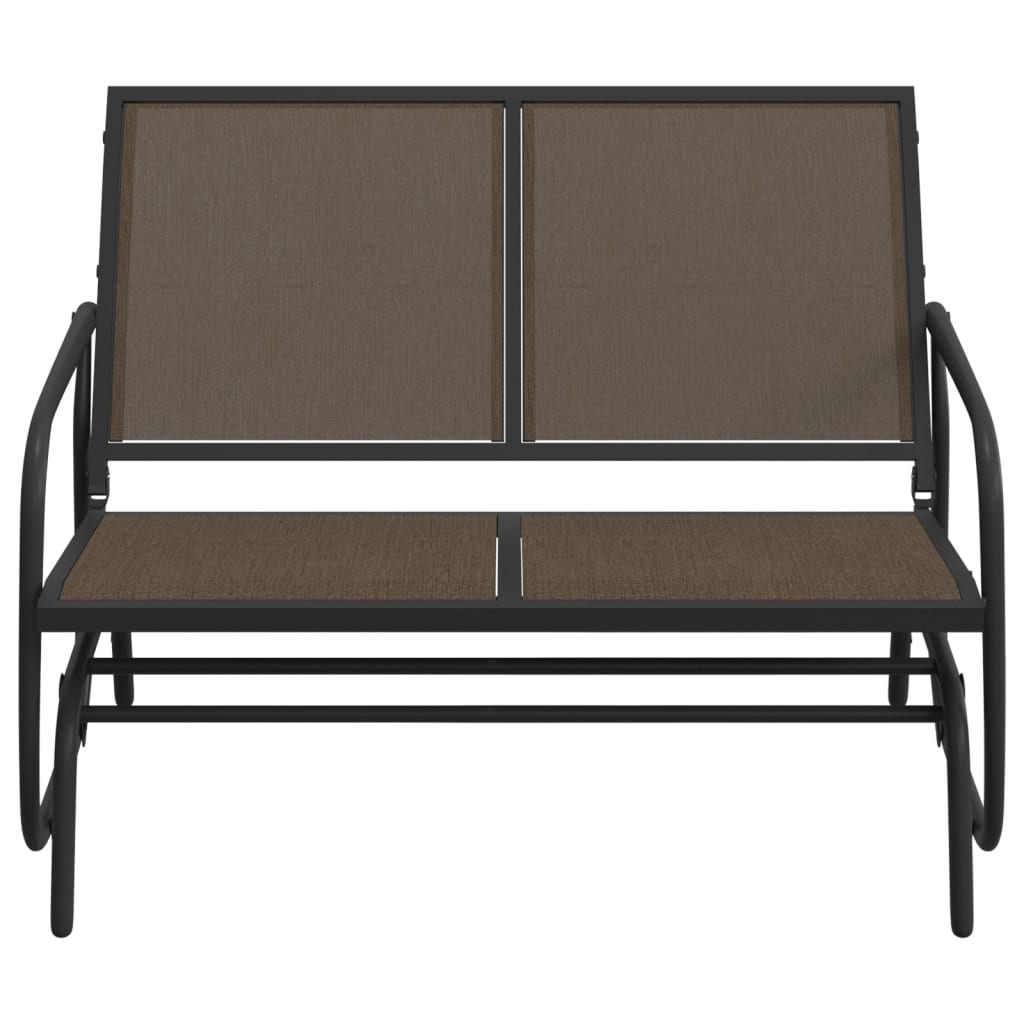 Garden Glider Bench Brown 47.4x29.9x34.1 Textilene&Steel