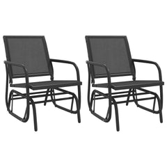 Garden Glider Chairs 2 pcs Black 24x29.9x34.3 Textilene&Steel