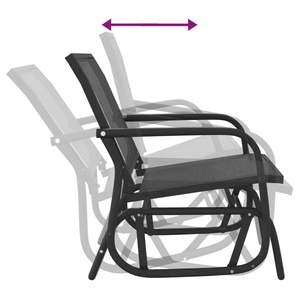 Garden Glider Chairs 2 pcs Black 24x29.9x34.3 Textilene&Steel