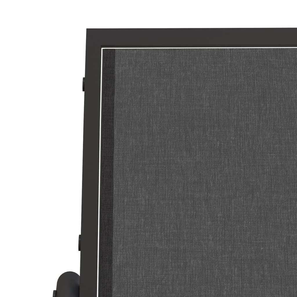 Garden Glider Chairs 2 pcs Black 24x29.9x34.3 Textilene&Steel