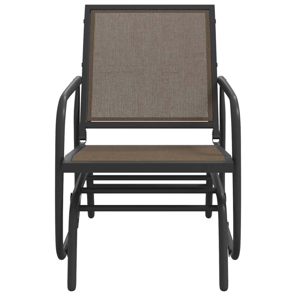 Garden Glider Chairs 2 pcs Brown 24x29.9x34.3 Textilene&Steel