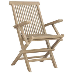 Folding Garden Chair Set of 4 Grey Solid teak wood Standard