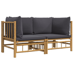 Garden Corner Sofa Dark Grey Bamboo Medium Modular