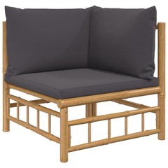 Garden Corner Sofa Dark Grey Bamboo Medium Modular