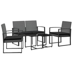 Garden Dining Set Dark gray Polypropylene with rattan look