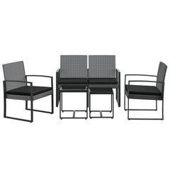 Garden Dining Set Dark gray Polypropylene with rattan look