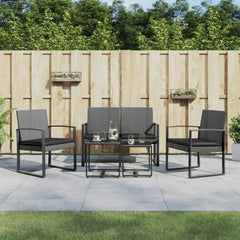 Garden Dining Set Dark gray Polypropylene with rattan look