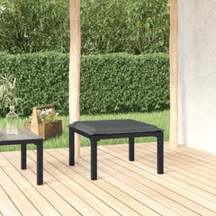 Garden Footstool Black and Gray PE rattan Medium Modular