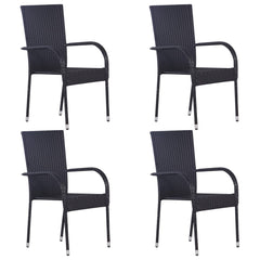 Garden Dining Set Black