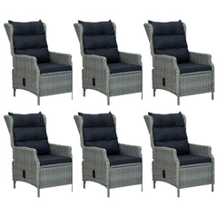 Garden Dining Set Light Grey Poly Rattan 7 Piece Set