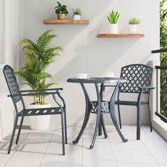 Garden Chair 2 pcs Anthracite 22.05 x 25.59 x 35.04 in Steel