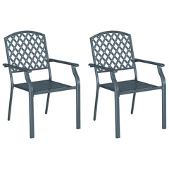 Garden Chair 2 pcs Anthracite 22.05 x 25.59 x 35.04 in Steel