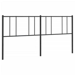 Headboard Black Powder-Coated Steel 76 in wide Durable