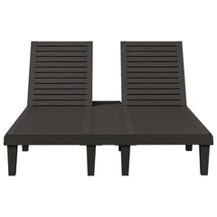 Sun Lounger Black Polypropylene Double Multi-Position Backrest