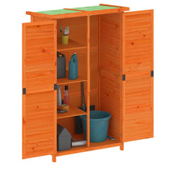 Garden Tool Shed Brown 32.7x22.4x55.1 Solid Wood Pine