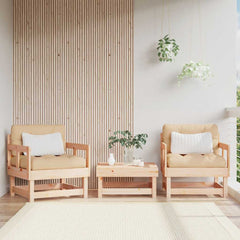Garden Chair Beige Solid Pine Wood Medium Modular Garden Chair