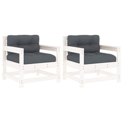 Garden Chair White Solid pine wood Medium Modular Garden Chair