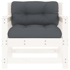 Garden Chair White Solid pine wood Medium Modular Garden Chair