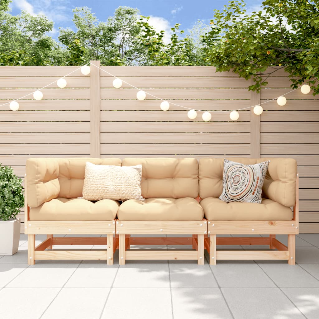 Garden Lounge Set Brown Solid pine wood (untreated) Medium