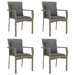 Garden Dining Set Grey PE rattan Standard Modular