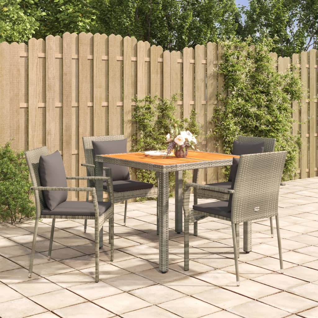 Garden Dining Set Grey PE rattan Standard Modular