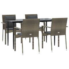 Garden Dining Set Black and Grey