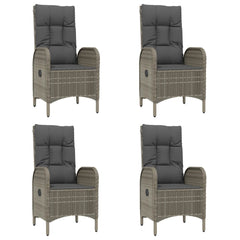 Garden Dining Set Black and Grey Poly Rattan 5 Piece
