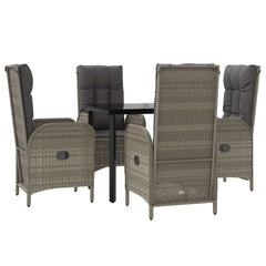 Garden Dining Set Black and Grey