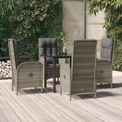 Garden Dining Set Black and Grey