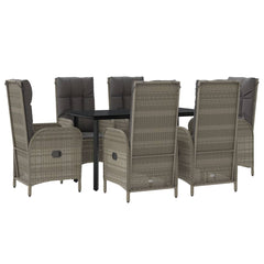 Garden Dining Set Black and Grey