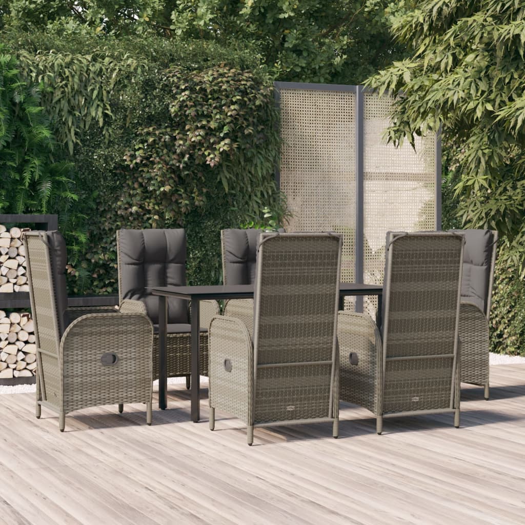 Garden Dining Set Black and Grey
