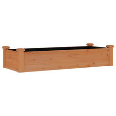 Garden Raised Bed Brown Solid fir wood, non-woven fabric Large