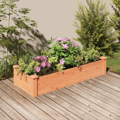 Garden Raised Bed Brown Solid fir wood, non-woven fabric Large