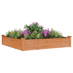 Garden Raised Bed Brown Solid fir wood, Non-woven fabric