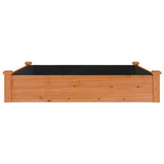 Garden Raised Bed Brown Solid fir wood, Non-woven fabric