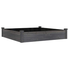 Garden Raised Bed Grey Solid fir wood, Non-woven fabric