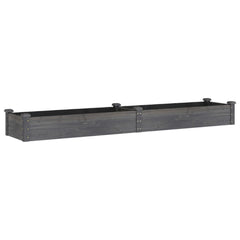 Garden Raised Bed Grey Solid Fir Wood, Non-woven fabric Large