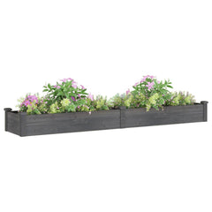 Garden Raised Bed Grey Solid Fir Wood, Non-woven fabric Large