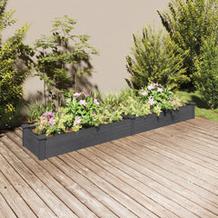 Garden Raised Bed Grey Solid Fir Wood, Non-woven fabric Large