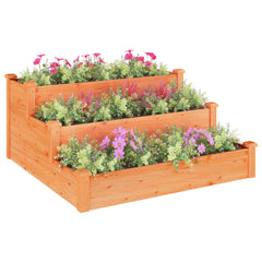 Garden Raised Bed Brown Solid fir wood 47.2x47.2x22.0 in