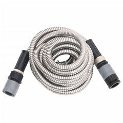 Garden Hose Silver Stainless Steel 49.2 ft Lightweight