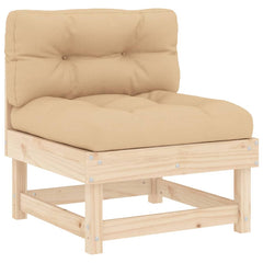 Garden Lounge Set Beige Solid pine wood Medium Modular
