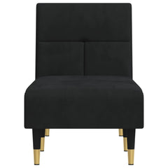 Chaise Lounge Black Velvet (100% polyester), plywood, metal