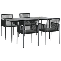 Garden Dining Set Black, Light Grey