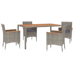 Patio Dining Set Set of 4 Gray PE rattan Medium Seats Many