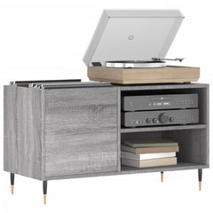 Record Cabinet Grey Sonoma Engineered Wood, Iron Medium