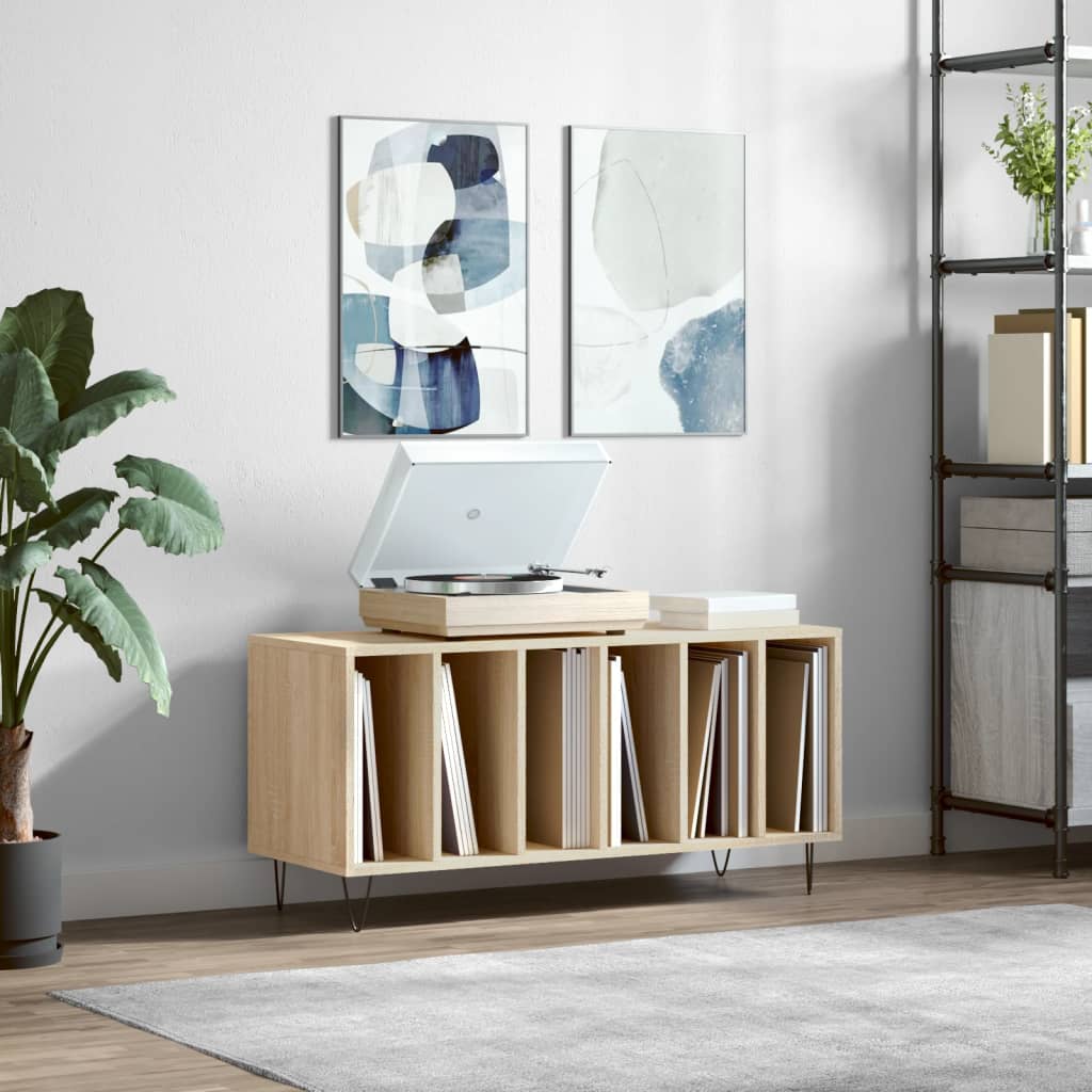 Record Cabinet Sonoma Oak Engineered Wood 39.4 x 15.0 x 18.9 in