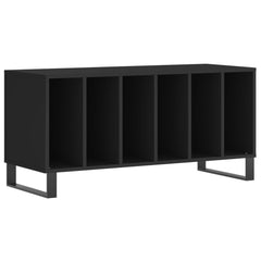 Record Cabinet Black Engineered wood, iron 39.4x15.0x18.9 in